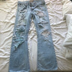 Unique Vintage Abercrombie & Fitch Patch Jeans